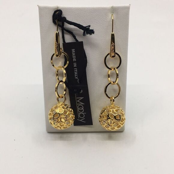 NWT MOOBY gold tone and link drop earrings - Picture 1 of 13